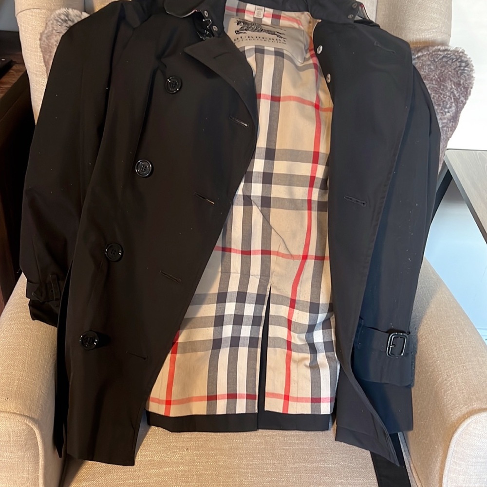 Burberry Black Belted Trench Coat